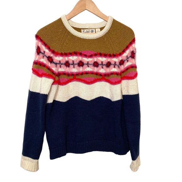 Anthropologie Field Flower Fair Isle Camellia Sweater Pullover Wool Blend XS - Picture 3 of 15